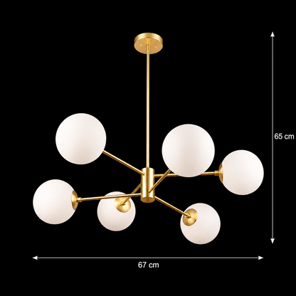 LOFT Suspended Chandelier, 6x E27, Gold