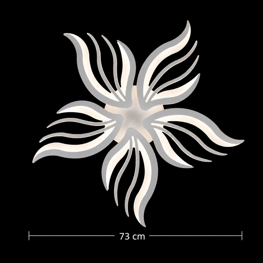 LED chandelier with remote control SAKURA 62W, 5 Petals, Cold/Warm/Neutral light, Dimmable, White