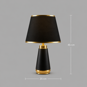 Veioza VZ210BK, 1x E27, Metal and Textile, Black and Gold