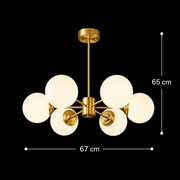 Chandelier LC801/6GD, 6x E27, White Gold, Metal