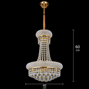 Candelabru Cristal NUVOLA Nobile 8xE14, D40 cm, Auriu, Inaltime Reglabila, Metal si Cristal