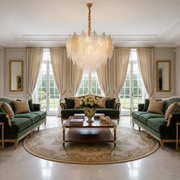 Candelabru Cristal LACE Magno 11xE14, Diametru 60cm, Inaltime 42cm, Auriu Lucios, Inaltime Reglabila, Design Elegant Candelabre Cristal Default Title Alessandro Design