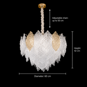 Candelabru Cristal LACE Eleganza 9xE14, Diametru 50cm, Inaltime 36cm, Auriu Lucios, Inaltime Reglabila, Design Elegant Candelabre Cristal Default Title Alessandro Design
