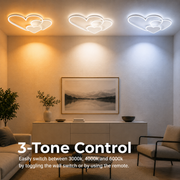 LED chandelier with remote control AMI 48W, 3 Hearts, Cold/Warm/Neutral light, Dimmable, White LED chandelier with remote control Default Title Alessandro Design