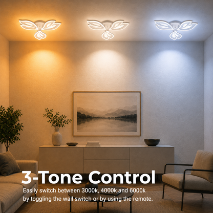 LED chandelier with remote control LILY 40W, 3 Elements, Cold/Warm/Neutral light, Dimmable, White LED chandelier with remote control Default Title Alessandro Design