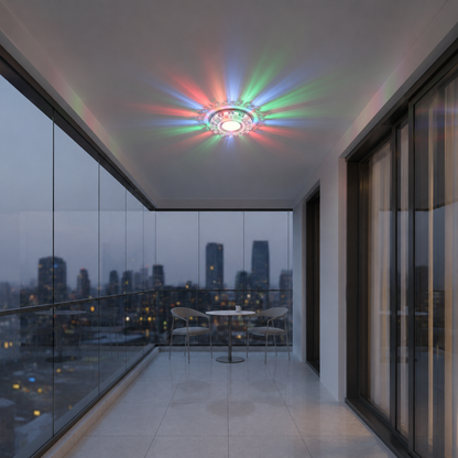 Spot LED ORBITA, 5W, Rotund, Lumina Rece + RGB, Alb, Rasina si Sticla Spot LED Default Title Alessandro Design