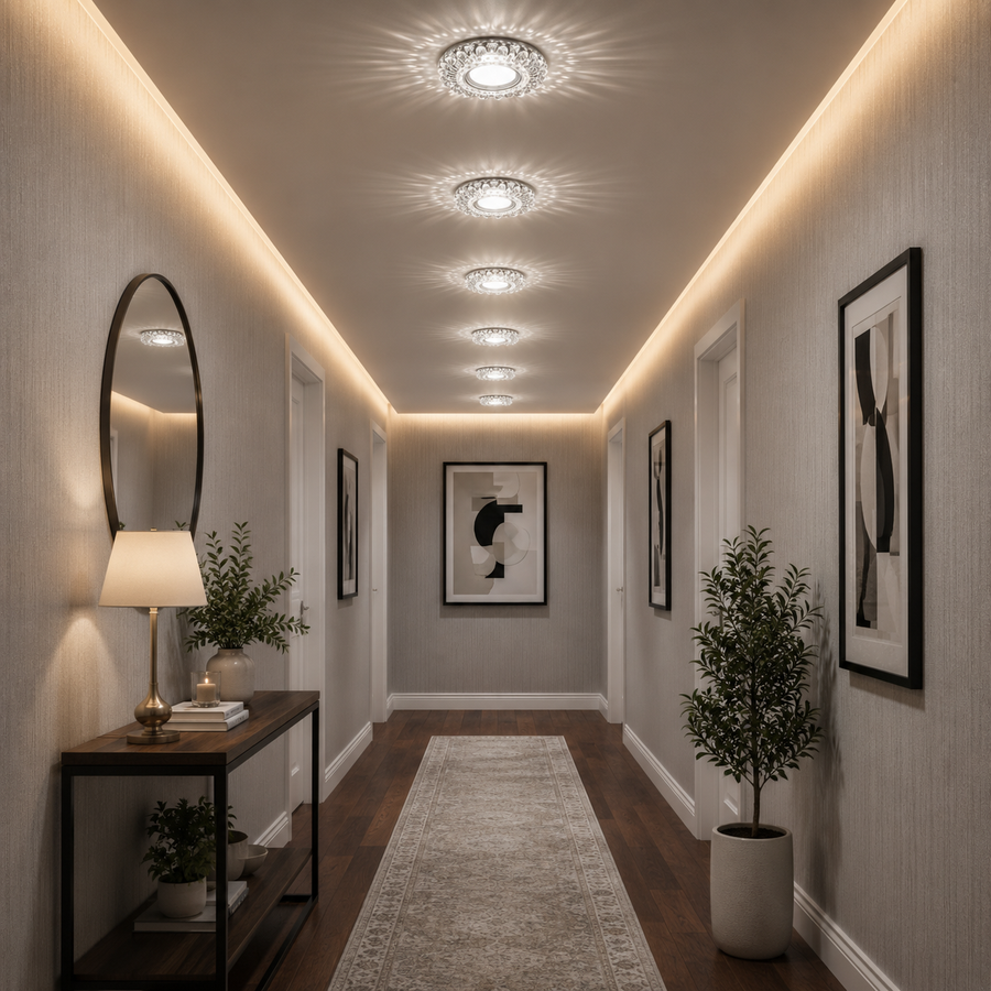 Spot LED ORBITA, 5W, Rotund, Lumina Rece + RGB, Alb, Rasina si Sticla Spot LED Default Title Alessandro Design