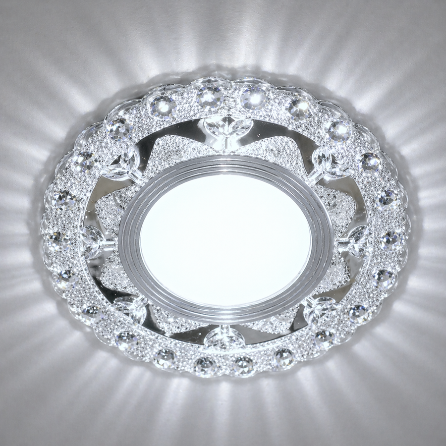 Spot LED ORBITA, 5W, Rotund, Lumina Rece + RGB, Alb, Rasina si Sticla Spot LED Default Title Alessandro Design