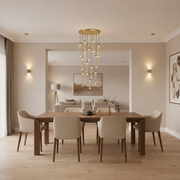 Suspended Crystal LED Chandelier, Justinian, Diameter 60cm, Adjustable Height, Gold, Metal and Crystal