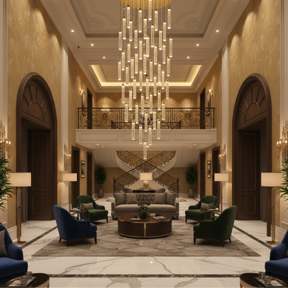 Suspended Crystal LED Chandelier, Justinian, Diameter 60cm, Adjustable Height, Gold, Metal and Crystal