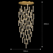 Suspended Crystal LED Chandelier, Justinian, Diameter 60cm, Adjustable Height, Gold, Metal and Crystal