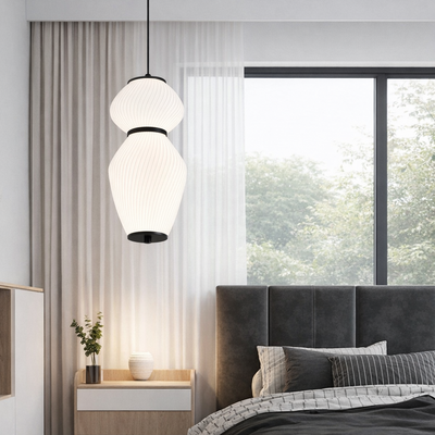 Hanging Chandelier LT022/2WH, 2xE27, Diameter 40.5 cm, Height 16.5 cm, IP20, White, Plexiglas, Iron, Bulbs Not Included