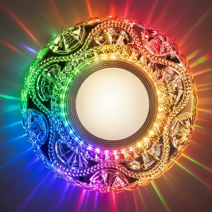 Spot LED ORBITA, 5W, Rotund, Lumina Rece + RGB, Alb, Rasina si Sticla Spot LED Default Title Alessandro Design