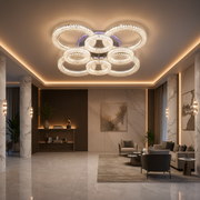 Lustra LED RONDA Regalis cu telecomanda 141W, 8 Cercuri, lumina Rece/Calda/Neutra, Dimabila, Alb Lustre LED cu Telecomanda Default Title Alessandro Design