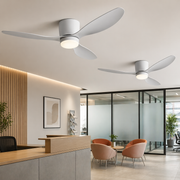 Lustra LED Ventilator VENTIS cu Telecomanda, 21 W, D80cm, Lumina Rece/Neutra/Calda, Metal si Plastic, Alb