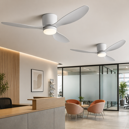 Lustra LED Ventilator VENTIS cu Telecomanda, 21 W, D80cm, Lumina Rece/Neutra/Calda, Metal si Plastic, Alb