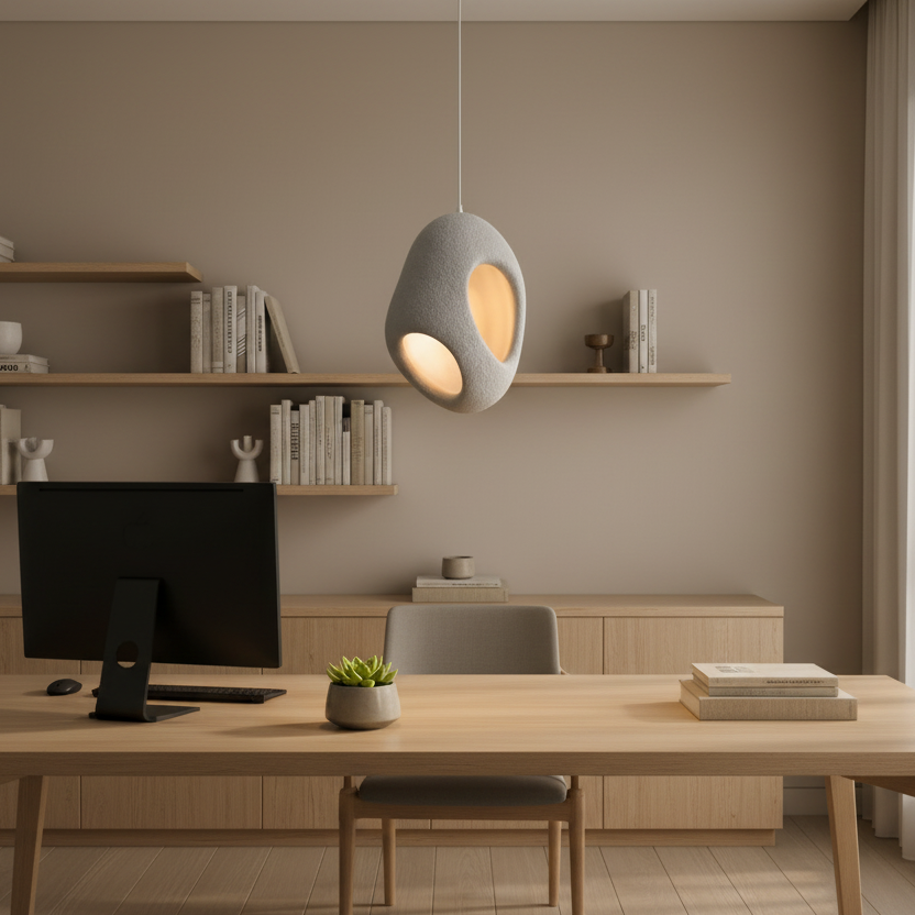 Lustra Moderna FOAMER, 37 cm, Suspendata, 1 X E27, Gri, Metal si Spuma, Inaltime Reglabila Lustre Clasice Default Title Alessandro Design