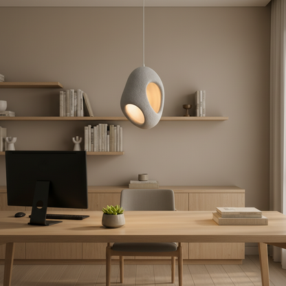 Lustra Moderna FOAMER, 37 cm, Suspendata, 1 X E27, Gri, Metal si Spuma, Inaltime Reglabila Lustre Clasice Default Title Alessandro Design