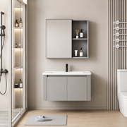 Set Mobilier TIVOLI pentru Baie , Dulap Lavoar+Dulap Oglinda 60cm, 2 Piese, Gri si Alb Mobilier Baie Default Title Alessandro Design