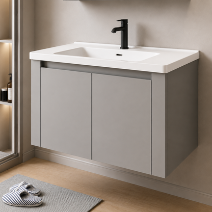 Set Mobilier TIVOLI pentru Baie , Dulap Lavoar+Dulap Oglinda 60cm, 2 Piese, Gri si Alb Mobilier Baie Default Title Alessandro Design