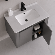 Set Mobilier TIVOLI pentru Baie , Dulap Lavoar+Dulap Oglinda 60cm, 2 Piese, Gri si Alb Mobilier Baie Default Title Alessandro Design