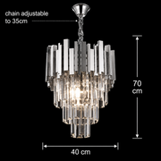 Crystal Chandelier BLOIS Nobile 5xE14, Diameter 40cm, Chrome, Adjustable Height Crystal Chandeliers Default Title Alessandro Design