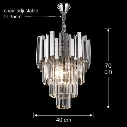 Crystal Chandelier BLOIS Nobile 5xE14, Diameter 40cm, Chrome, Adjustable Height Crystal Chandeliers Default Title Alessandro Design
