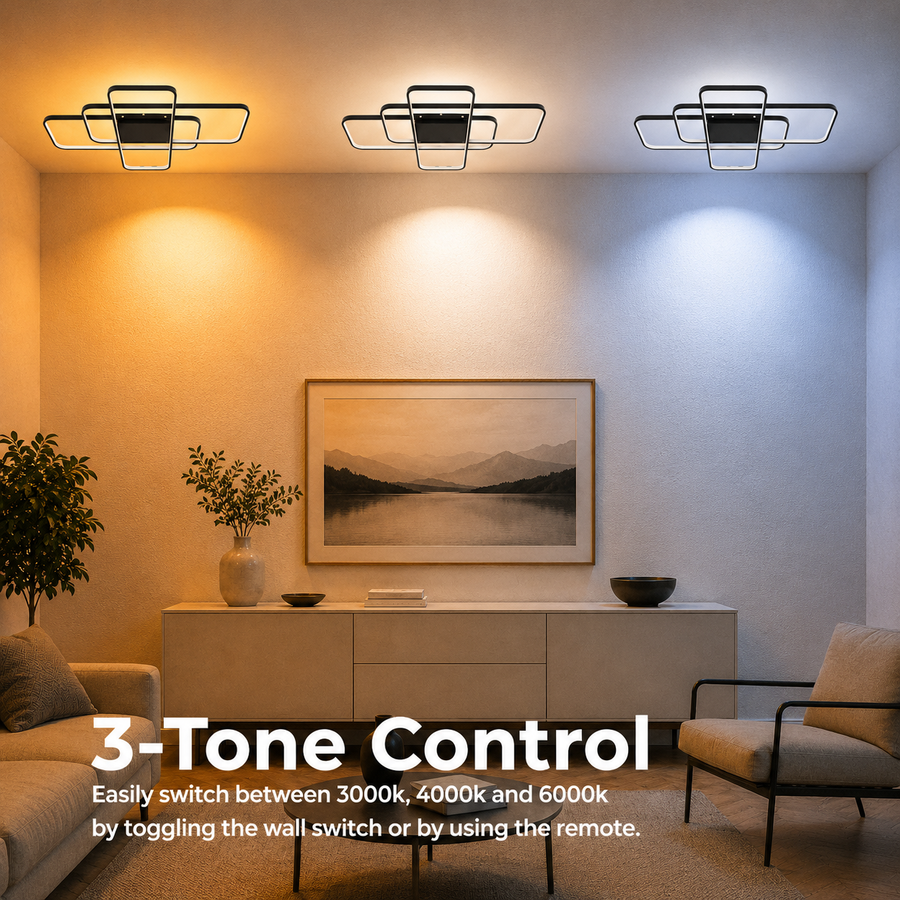 IANUSIS LED Chandelier with remote control 95W, 3 Elements, Cold/Warm/Neutral light, Dimmable, Black LED Chandeliers with Remote Control Default Title Alessandro Design