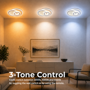 KOMPACTO LED Chandelier 47W, 3 Circles, Cold/Warm/Neutral light, White LED Chandeliers Default Title Alessandro Design