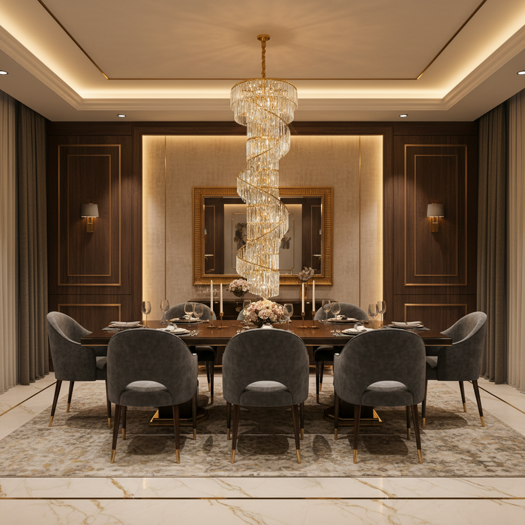 Candelabru Cristal SPIRO 39xE14, D70 cm, Auriu, Metal si Cristal Candelabre Cristal Default Title Alessandro Design