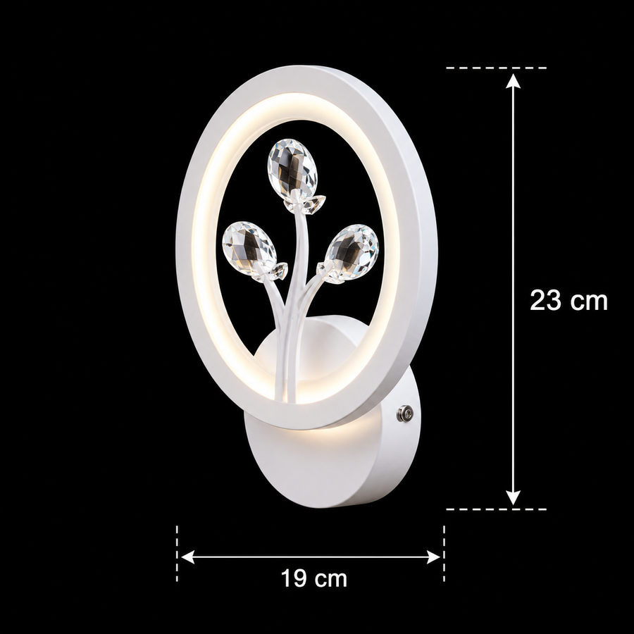 DAISY LED wall light, 14W, Cold/Warm/Neutral Light, White with Crystal Indoor wall lights Default Title Alessandro Design