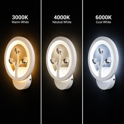 DAISY LED wall light, 14W, Cold/Warm/Neutral Light, White with Crystal Indoor wall lights Default Title Alessandro Design