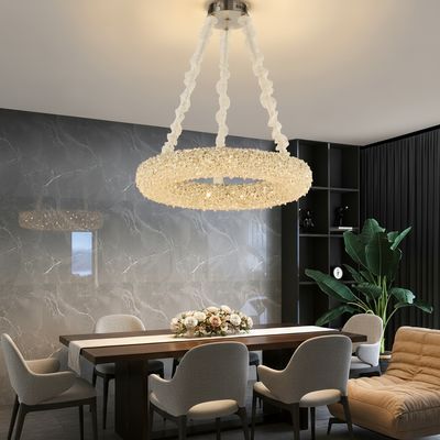 Crystal Chandelier PRAGA Magno, 33W, Warm/Cold/Neutral Light, Diameter 55cm, Gold, Adjustable Height