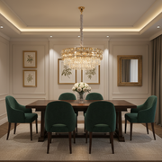 Candelabru Cristal LUCENT Magno 12xE14, D60 cm, Auriu, Inaltime Reglabila, Metal si Cristal