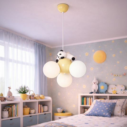 Lustra PANDA, 3xG9, D30 cm, Metal Rasina, Alb Auriu Lustre Copii Default Title Alessandro Design