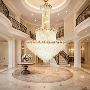 Candelabru Cristal BLOSSSOM Supremo 48xE14, Auriu, Diametru 150cm, Inaltime Reglabila Candelabre Cristal Default Title Alessandro Design