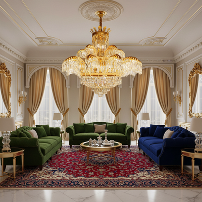 Crystal Chandelier Regalis 11x E14, Diameter 85cm, Shiny Gold, Adjustable Height, Metal and Crystal
