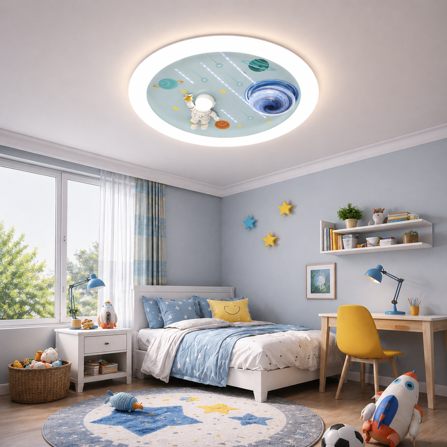 Lustra LED CONSTELATION cu telecomanda 64W, Diametru 50cm, lumina Rece/Calda/Neutra, Alb Albastru Lustre LED cu Telecomanda Default Title Alessandro Design