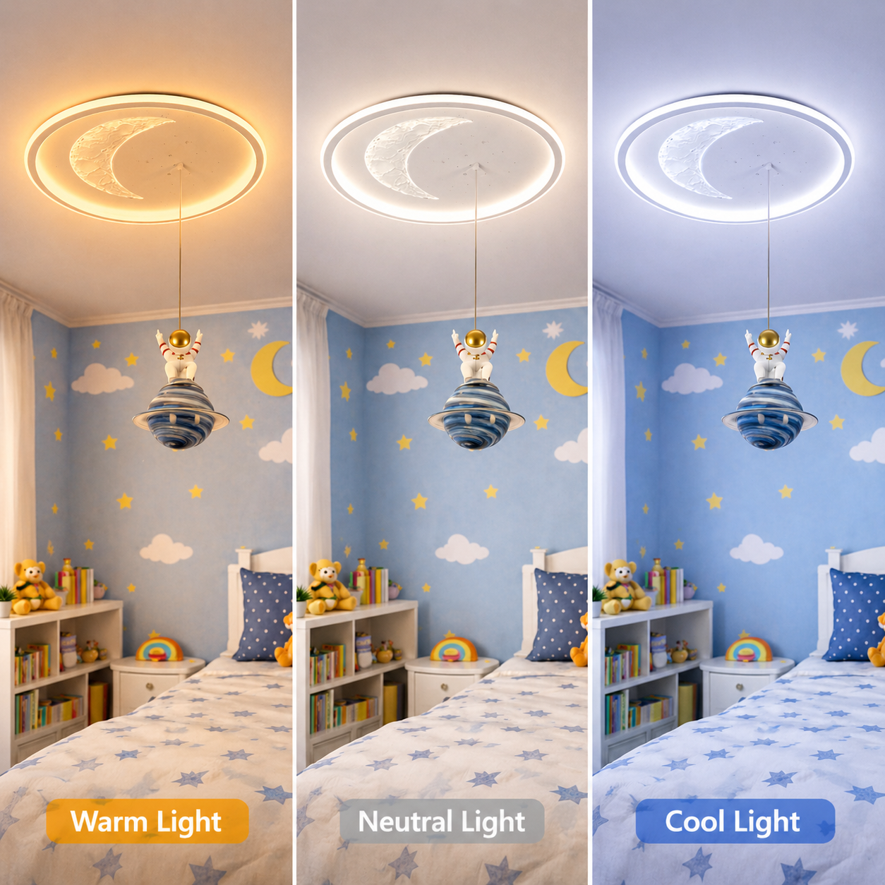 Lustra LED ASTRONAUT 80W, lumina Rece/Calda/Neutra, Alb Lustre Copii Default Title Alessandro Design