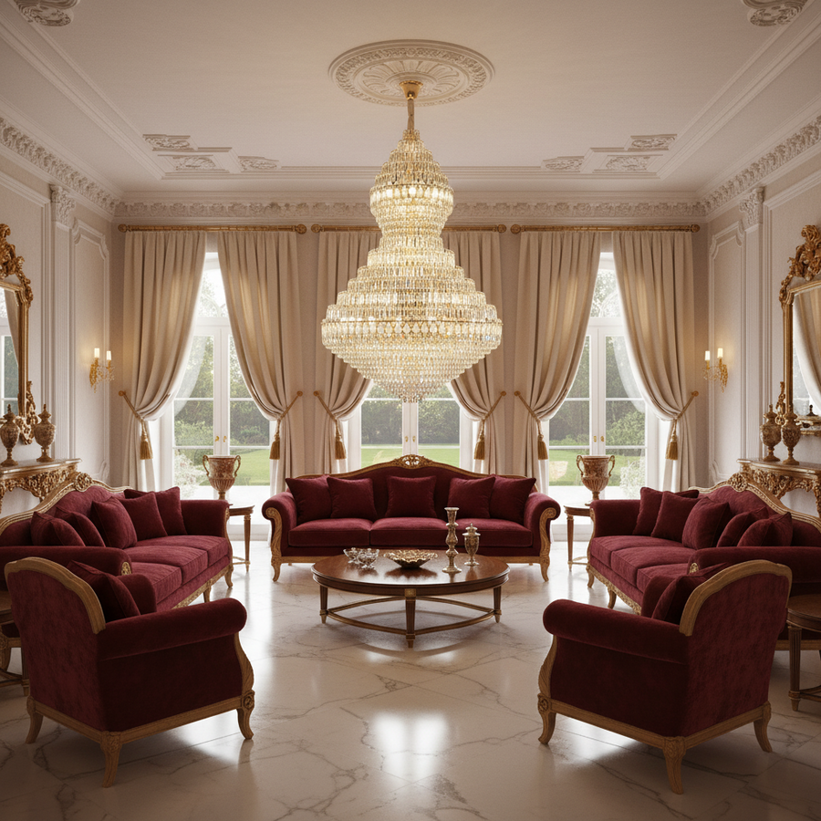 Candelabru Cristal VELVET Supremo, 69xE14, D150 cm, Auriu, Inaltime Reglabila, Metal si Cristal
