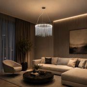 Suspended LED chandelier with remote control ILLUMINA MAGNUS, 38W, Cold/Warm/Neutral light, Dimmable, Shiny Chrome