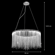 Suspended LED chandelier with remote control ILLUMINA MAGNUS, 38W, Cold/Warm/Neutral light, Dimmable, Shiny Chrome