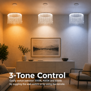 Suspended LED chandelier with remote control ILLUMINA MAGNUS, 38W, Cold/Warm/Neutral light, Dimmable, Shiny Chrome