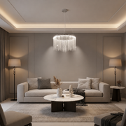 Suspended LED chandelier with remote control ILLUMINA MAGNUS, 38W, Cold/Warm/Neutral light, Dimmable, Shiny Chrome