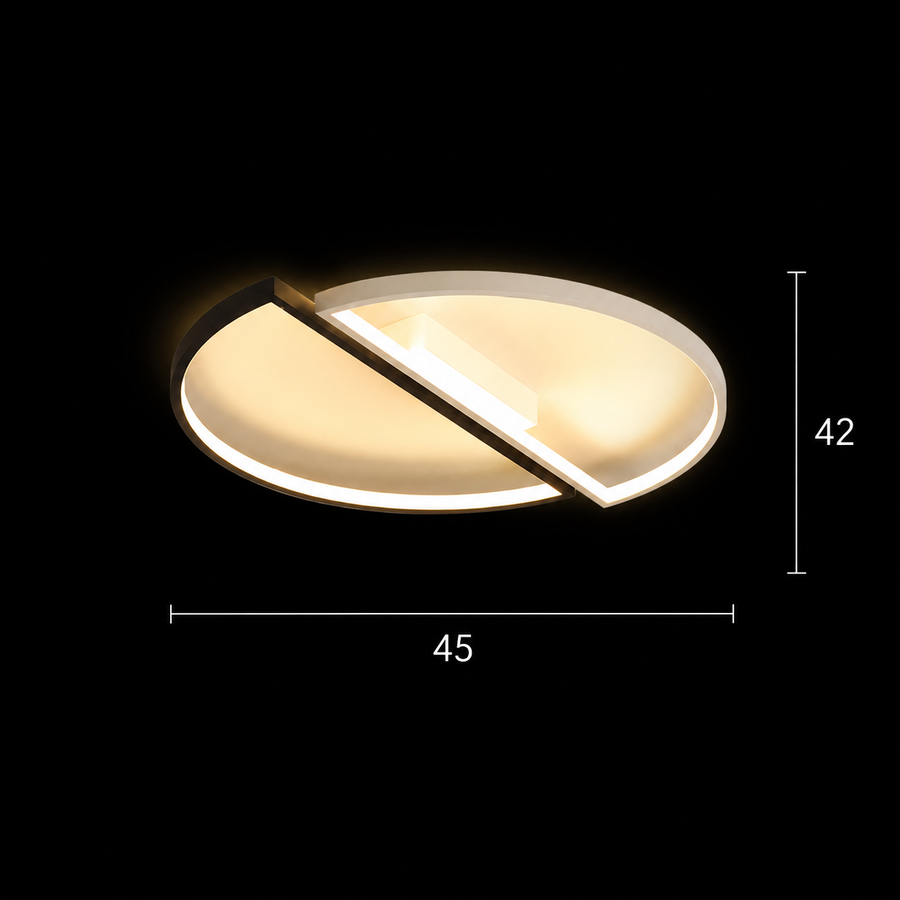 LED chandelier with remote control VECTOR ARCUS 52W, 2 Elements, Cold/Warm/Neutral light, Dimmable, Black White, Metal
