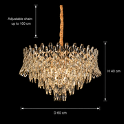 Candelabru Cristal MONARCH Magno 12xE14, Diametru 60cm, Inaltime 40cm, Auriu Lucios, Inaltime Reglabila, Design Elegant Candelabre Cristal Default Title Alessandro Design