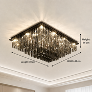 Crystal Chandelier, Brady, 14xE14, Rectangular, Gray Crystal Chandeliers Default Title Alessandro Design