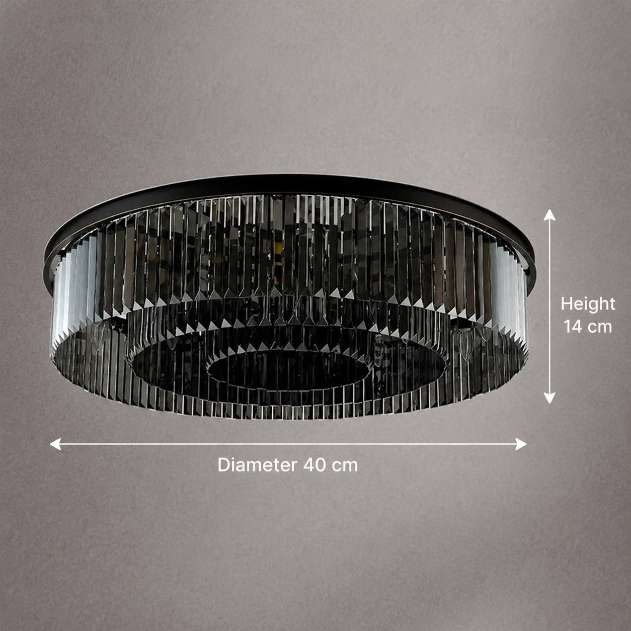 Crystal Chandelier Brady Ø40 cm, 6xE14, Gray Crystal Chandeliers Default Title Alessandro Design