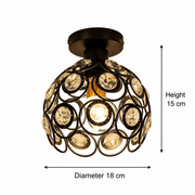 Vera Chandelier, 1x E27, Diameter 18cm, Black, Metal and Crystal Classic Chandeliers Default Title Alessandro Design