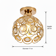 Vera Chandelier, 1xE27, D18H15cm, Gold, Metal and Crystal Classic Chandeliers Default Title Alessandro Design